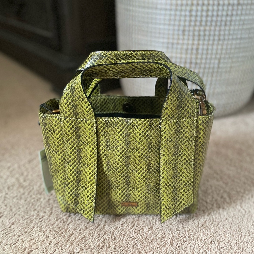 🐍 Green Leather Crossbody bag in snake